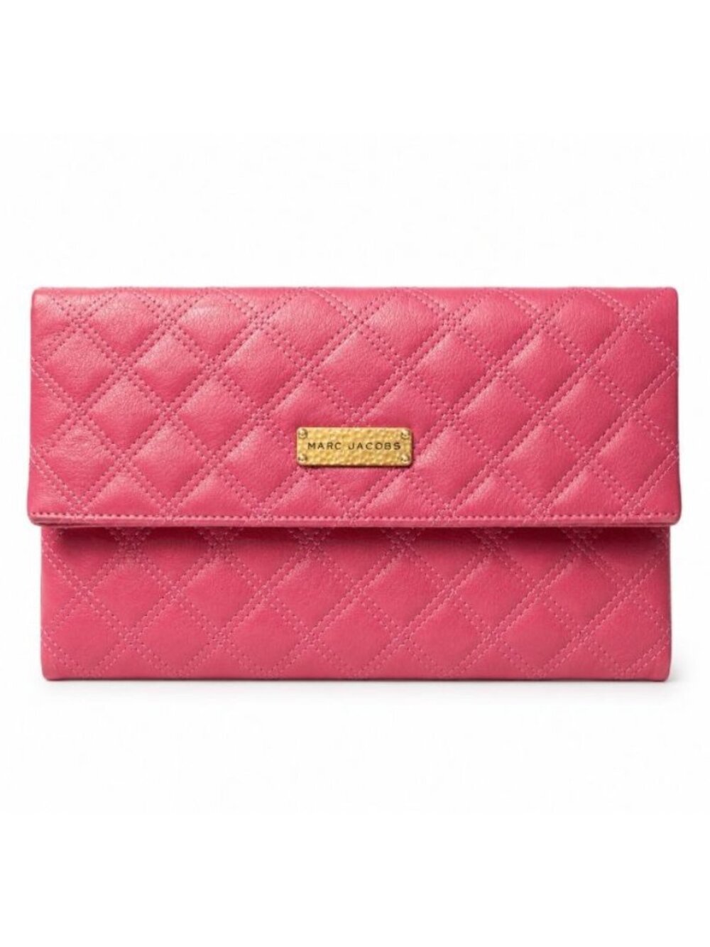 Marc Jacobs Eugenie Pink Quilted Leather Clutch
